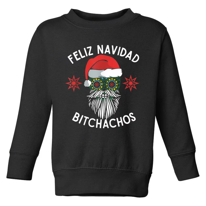 Feliz Navidad Bitchachos Funny Spanish Merry Christmas Skull TShirt Toddler Sweatshirt