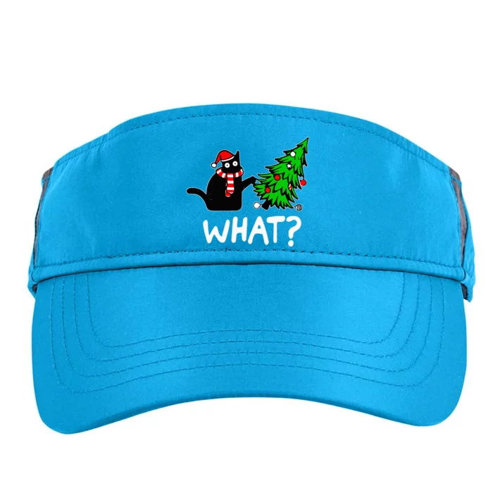 Funny Naughty Black Cat Pushing Christmas Tree Over Cat What Adult Drive Performance Visor