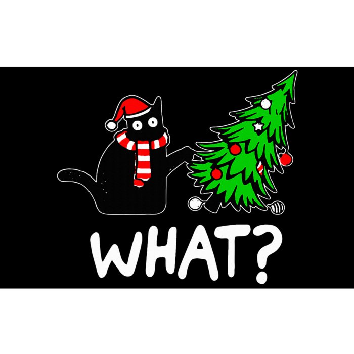 Funny Naughty Black Cat Pushing Christmas Tree Over Cat What Bumper Sticker