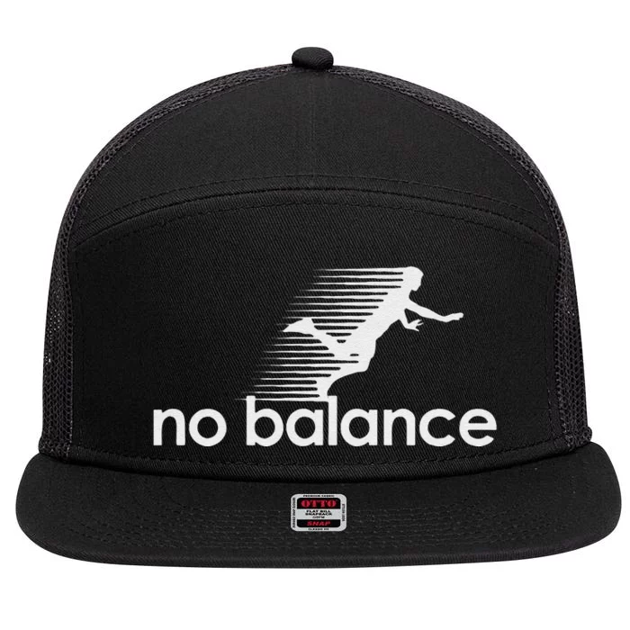 Funny No Balance New Balance Funny 7 Panel Mesh Trucker Snapback Hat