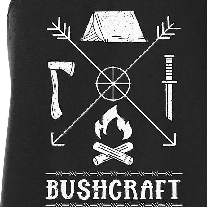 funny Nature Bushcraft Outdoor Wilderness Design Women's Racerback Tank