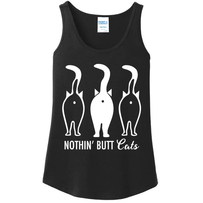 Funny Nothin' Butt Cats Butthole Cat Lover TShirt Ladies Essential Tank