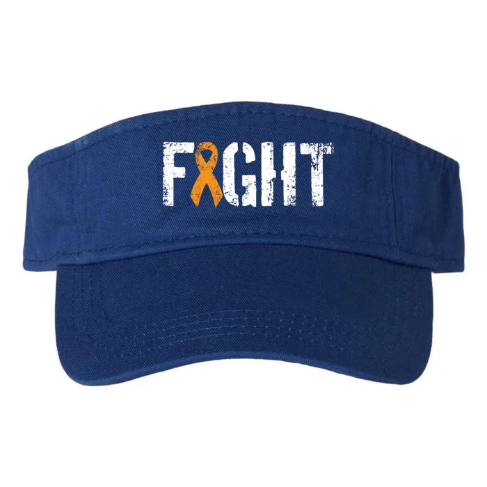 Fight Ney Cancer Gift Military Orange Awareness Ribbon Gift Valucap Bio-Washed Visor