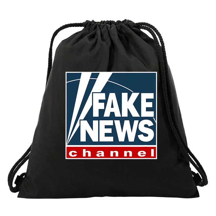 Fake News Channel Drawstring Bag