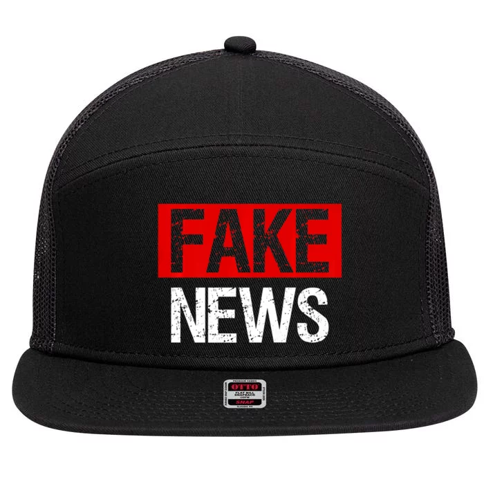 Fake News Costume Anti Fake News 7 Panel Mesh Trucker Snapback Hat