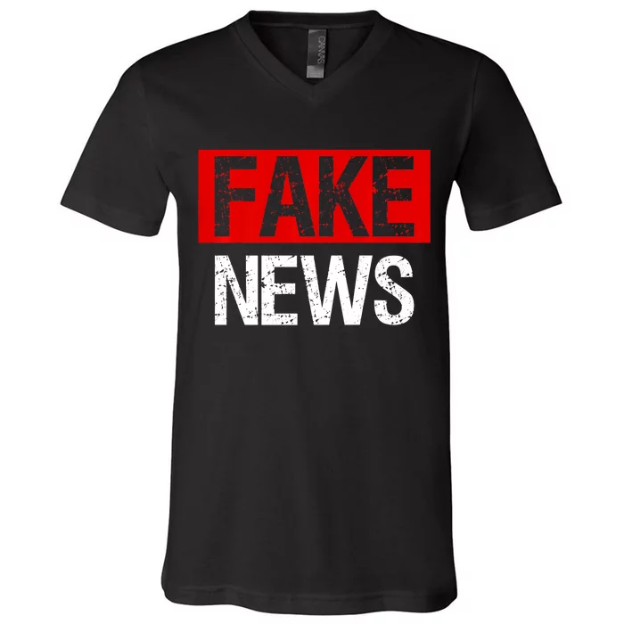 Fake News Costume Anti Fake News V-Neck T-Shirt