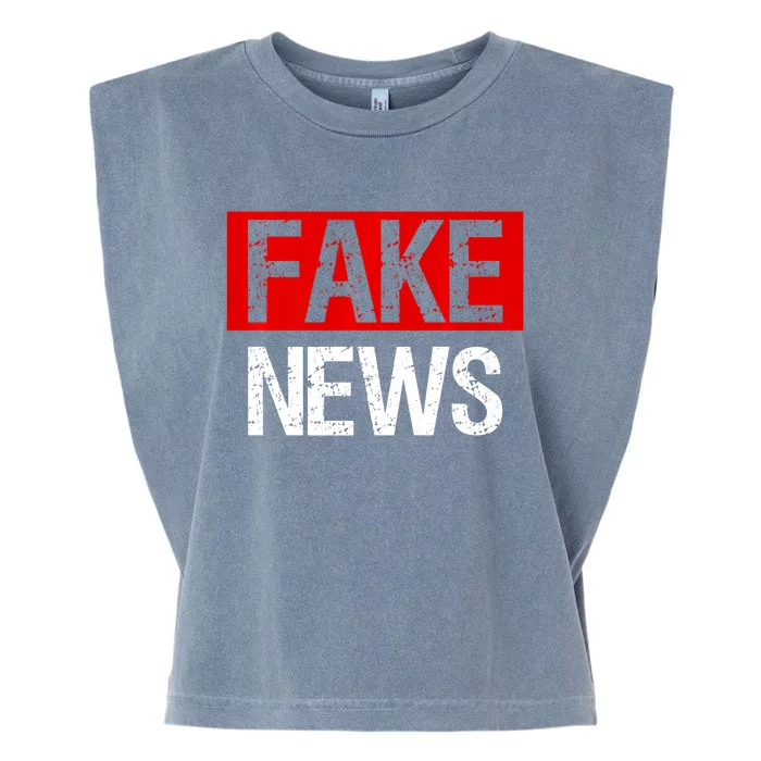 Fake News Costume Anti Fake News Garment-Dyed Women's Muscle Tee