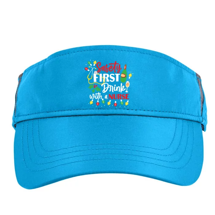 Funny Nurse Christmas Safety First With A Nurse Gift Adult Drive Performance Visor