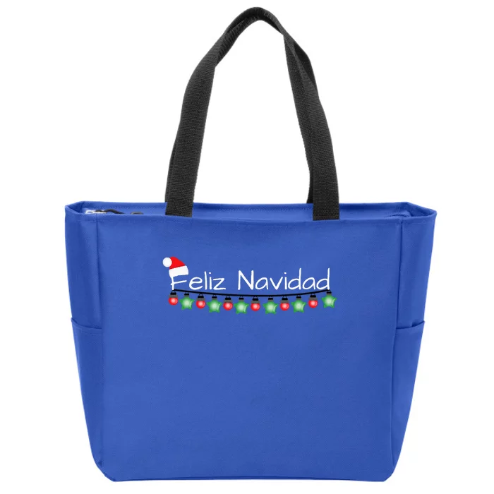 Feliz Navidad Christmas Zip Tote Bag