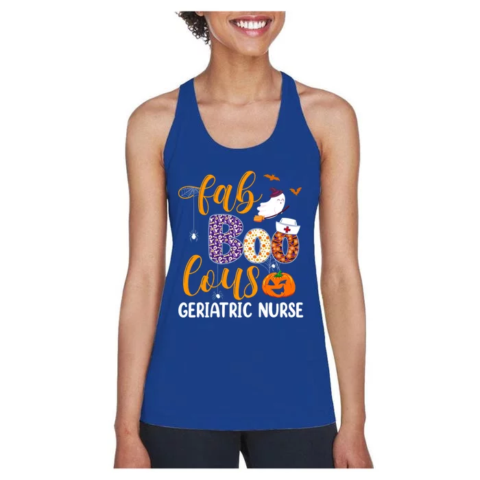 Fabulous Nurse Costume Faboolous Geriatric Nurse Boo Crew Gift Women's Racerback Tank