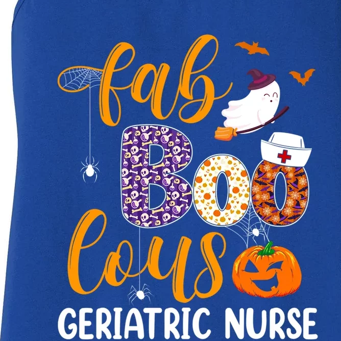 Fabulous Nurse Costume Faboolous Geriatric Nurse Boo Crew Gift Women's Racerback Tank