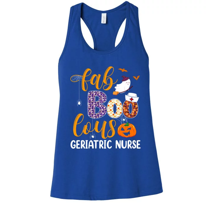 Fabulous Nurse Costume Faboolous Geriatric Nurse Boo Crew Gift Women's Racerback Tank