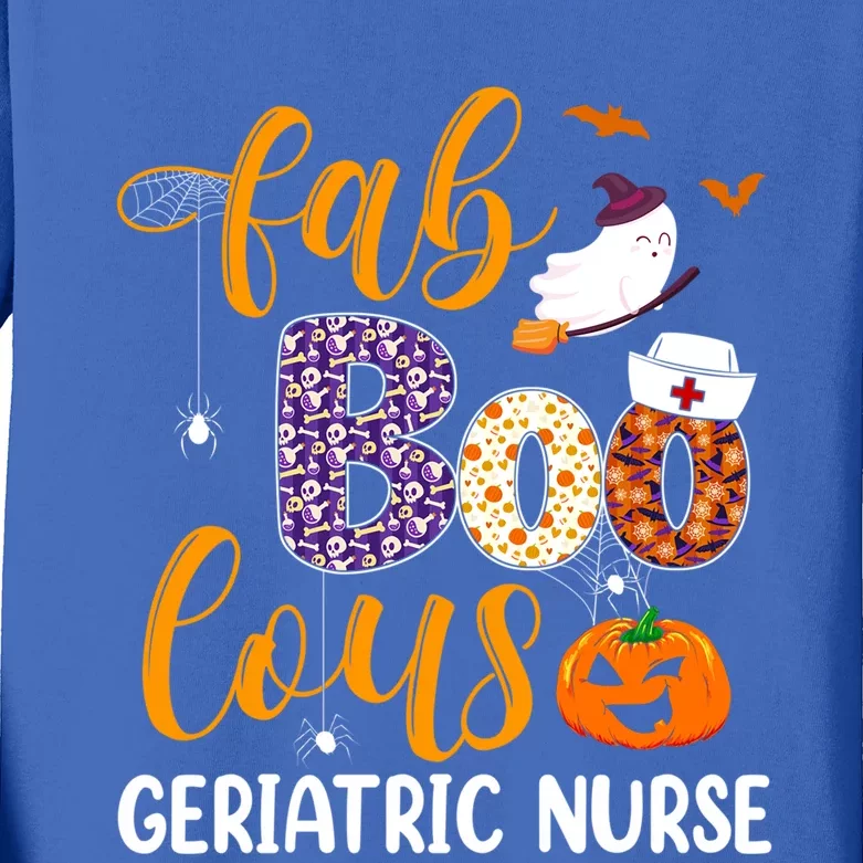 Fabulous Nurse Costume Faboolous Geriatric Nurse Boo Crew Gift Kids Long Sleeve Shirt