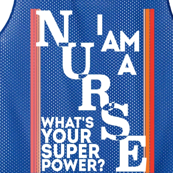 Funny Nurse Cool Nurse Superpower Sarcastic Nurse Graduation Gift Mesh Reversible Basketball Jersey Tank