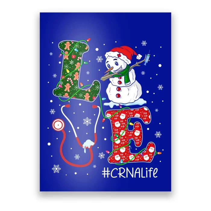 Funny Nurse Christmas Santa Reindeer Love Crna Nurse Life Cute Gift Poster