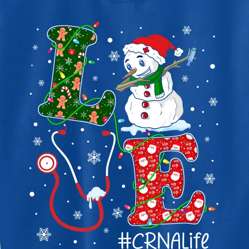 Funny Nurse Christmas Santa Reindeer Love Crna Nurse Life Cute Gift Kids Sweatshirt