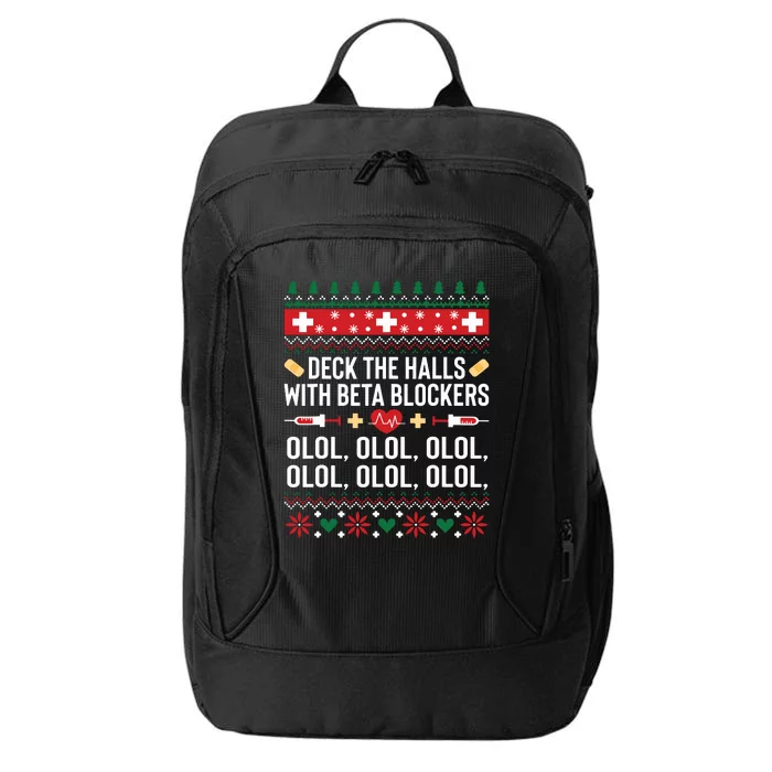 Funny Nurse Christmas Shirts Ugly Xmas Gift City Backpack