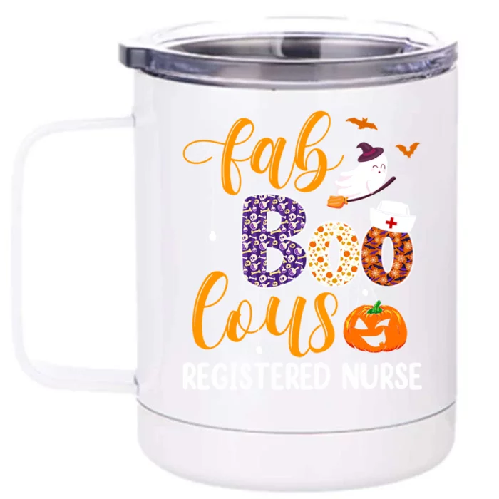 Fabulous Nurse Costume Faboolous Registered Nurse Boo Crew Cute Gift Front & Back 12oz Stainless Steel Tumbler Cup