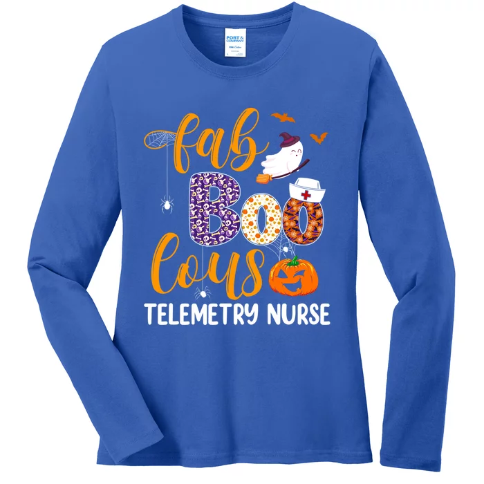 Fabulous Nurse Costume Faboolous Telemetry Nurse Boo Crew Cute Gift Ladies Long Sleeve Shirt