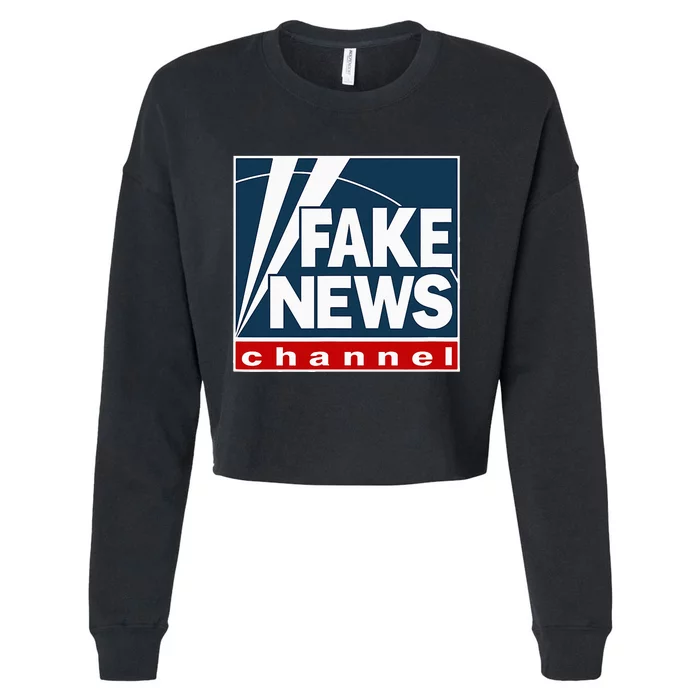 Fake News Channel Cropped Pullover Crew