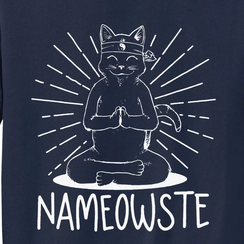 Funny Nameowste Cute Yoga Cat Meditating Spiritual Yoga Gift Tall Sweatshirt