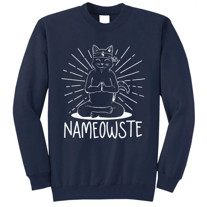 Funny Nameowste Cute Yoga Cat Meditating Spiritual Yoga Gift Tall Sweatshirt