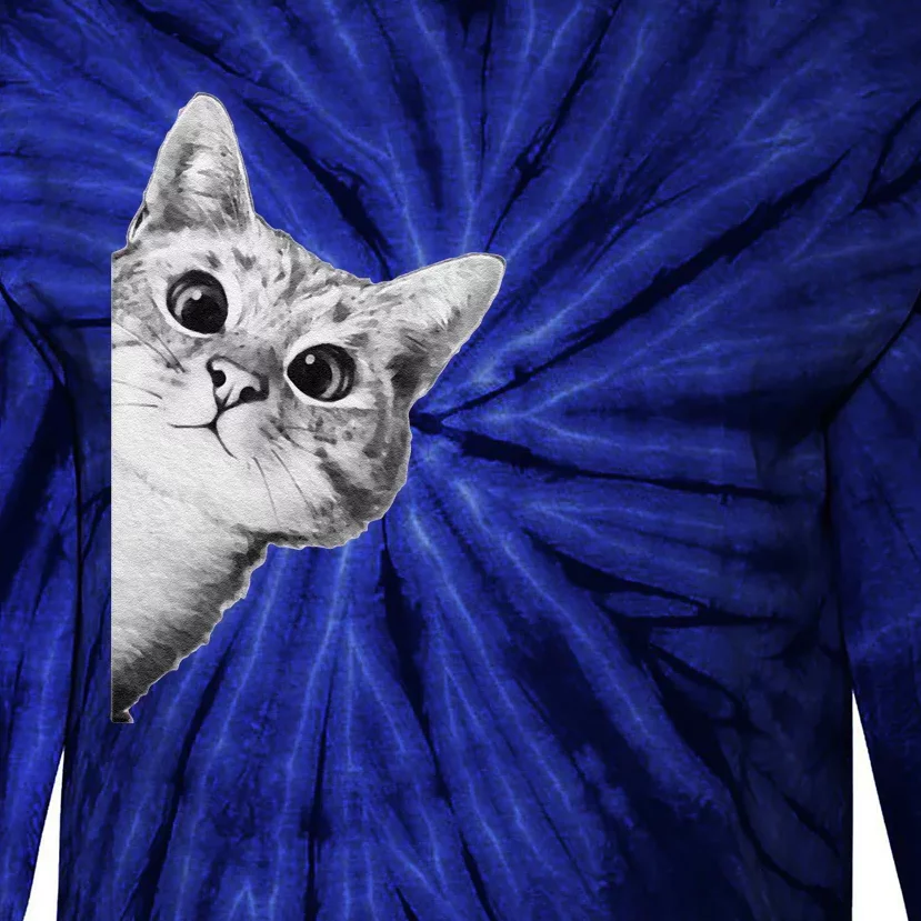 Funny Ninja Cat Meme Tie-Dye Long Sleeve Shirt