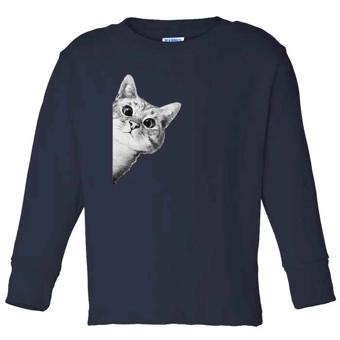 Funny Ninja Cat Meme Toddler Long Sleeve Shirt