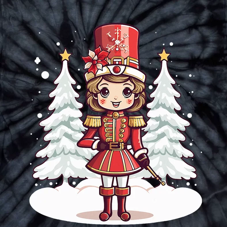 Female Nutcracker Christmas Themed Tie-Dye T-Shirt