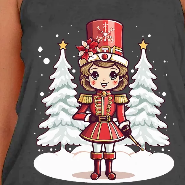 Female Nutcracker Christmas Themed Women's Knotted Racerback Tank