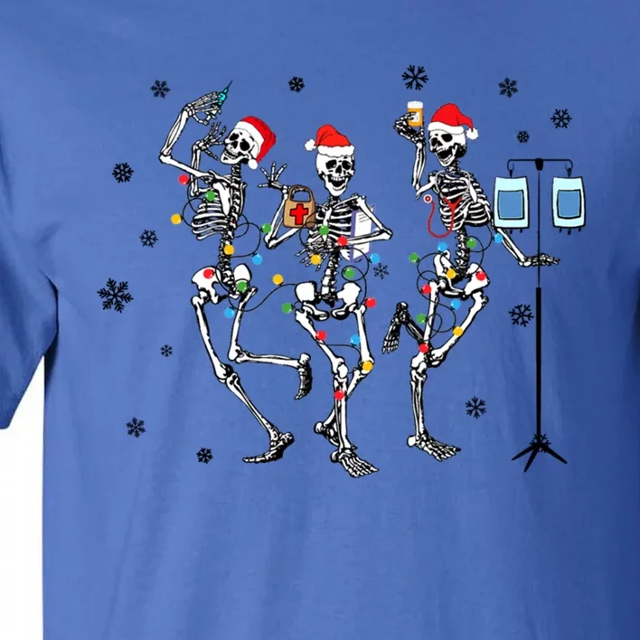 Funny Nurse Christmas Dancing Skeleton Santa Xmas Gift Tall T-Shirt