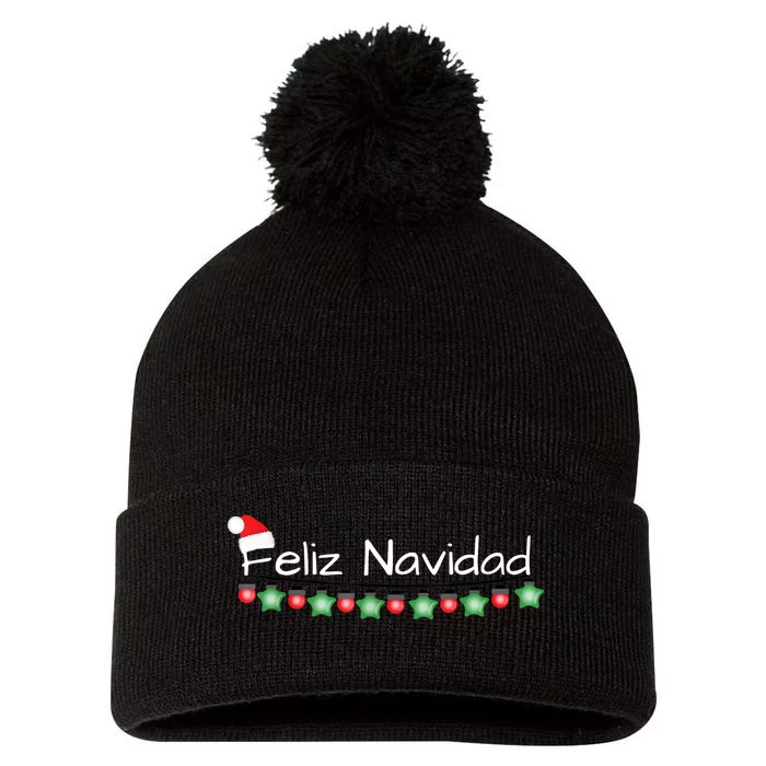 Feliz Navidad Christmas TShirt Pom Pom 12in Knit Beanie