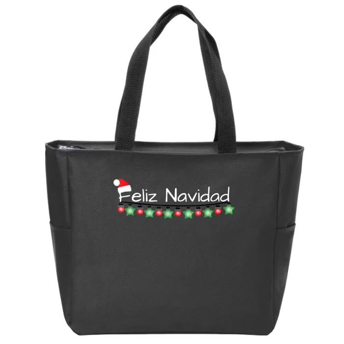 Feliz Navidad Christmas TShirt Zip Tote Bag