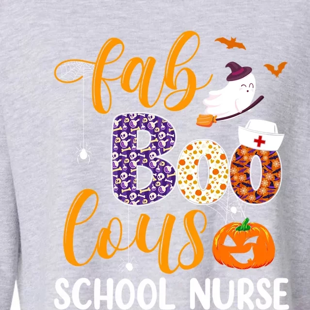 Fabulous Nurse Costume Faboolous School Nurse Boo Crew Gift Cropped Pullover Crew