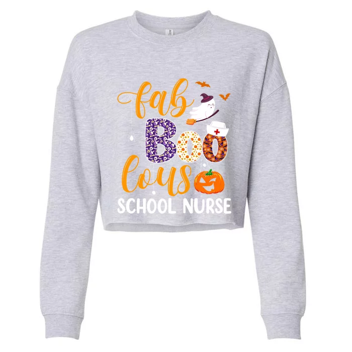 Fabulous Nurse Costume Faboolous School Nurse Boo Crew Gift Cropped Pullover Crew