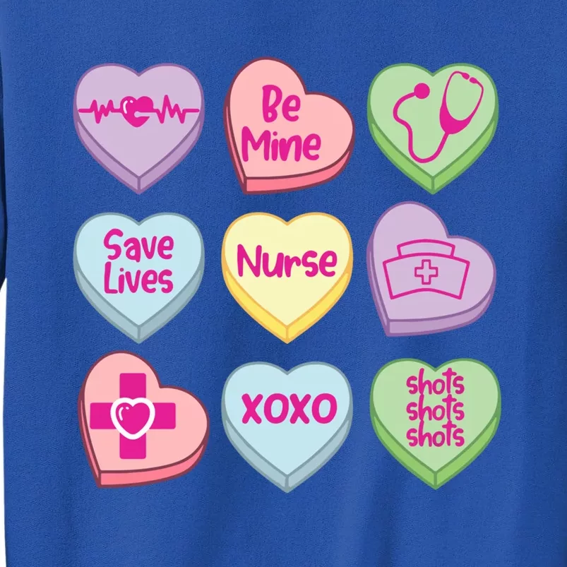 Funny Nurse Conversation Hearts Valentines Day Gift Tall Sweatshirt