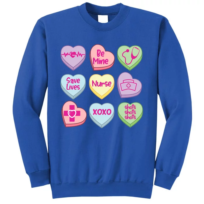 Funny Nurse Conversation Hearts Valentines Day Gift Tall Sweatshirt