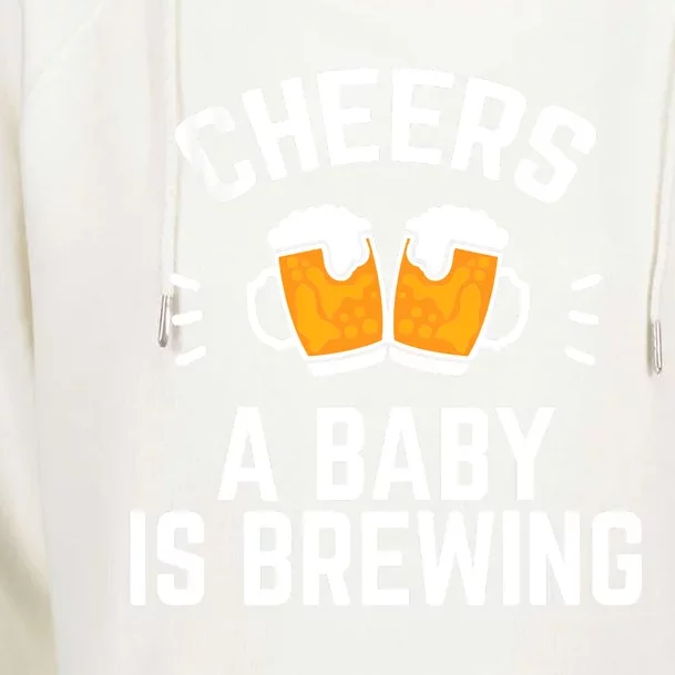 Funny New Dad Baby Shower Cheers A Baby Is Brewing Womens Funnel Neck Pullover Hood