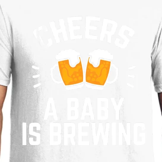 Funny New Dad Baby Shower Cheers A Baby Is Brewing Pajama Set