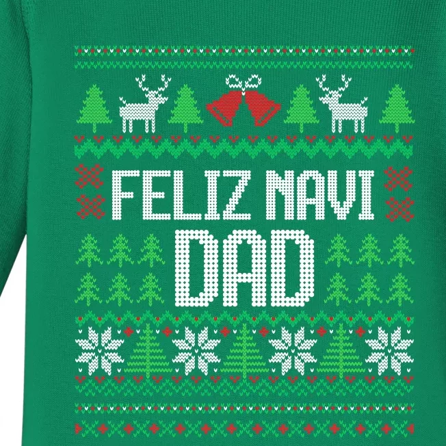 Feliz Navi Dad Funny Ugly Sweater for Christmas Baby Long Sleeve Bodysuit