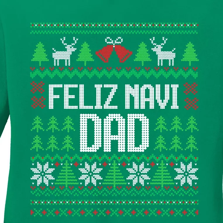 Feliz Navi Dad Funny Ugly Sweater for Christmas Ladies Long Sleeve Shirt