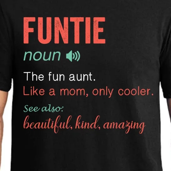 Funtie Noun Definition Nutrition For Aunt Mom Mothers Day Cute Gift Pajama Set