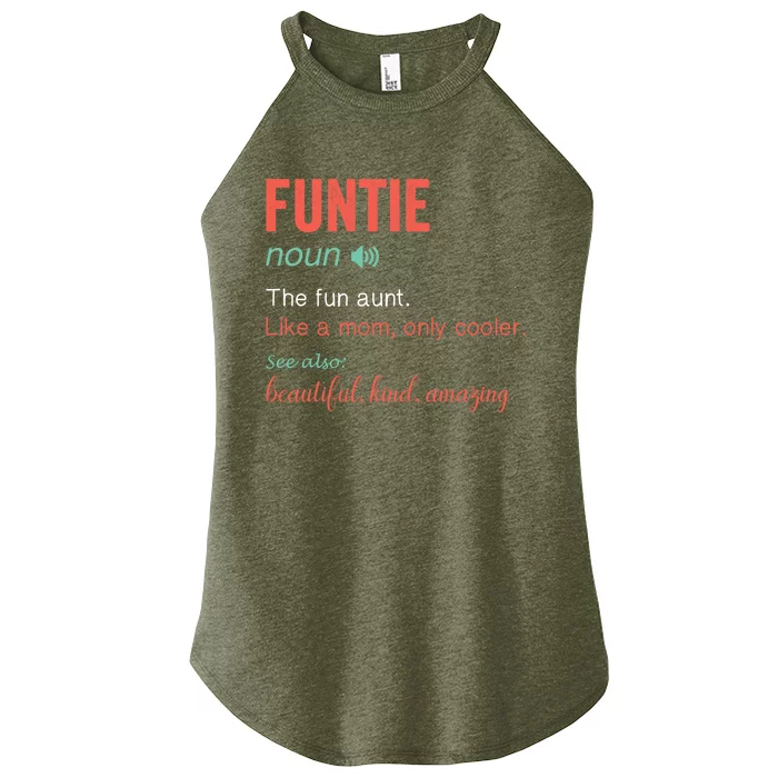 Funtie Noun Definition Nutrition For Aunt Mom Mothers Day Cute Gift Women’s Perfect Tri Rocker Tank