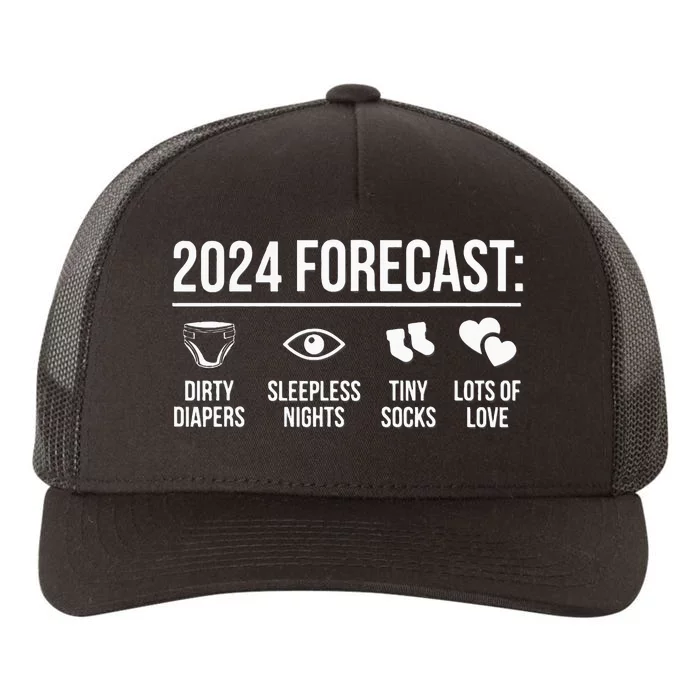 Funny New Dad Mom 2024 Yupoong Adult 5-Panel Trucker Hat