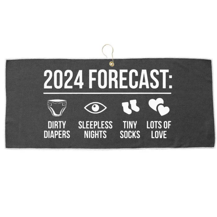 Funny New Dad Mom 2024 Large Microfiber Waffle Golf Towel