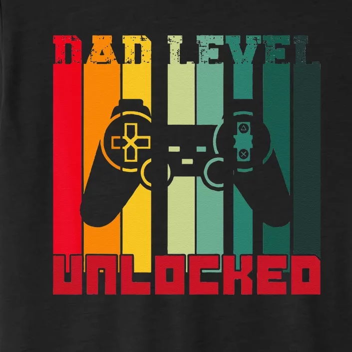 Funny New Dad Dad Level Unlocked Day Gaming ChromaSoft Performance T-Shirt