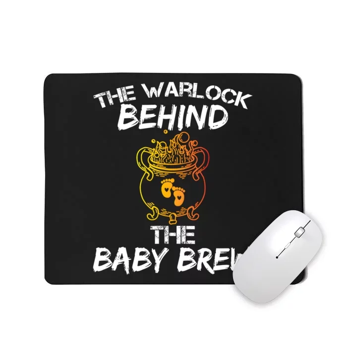 Funny New Dad Halloween The Warlock Behind The Baby Brew Mousepad