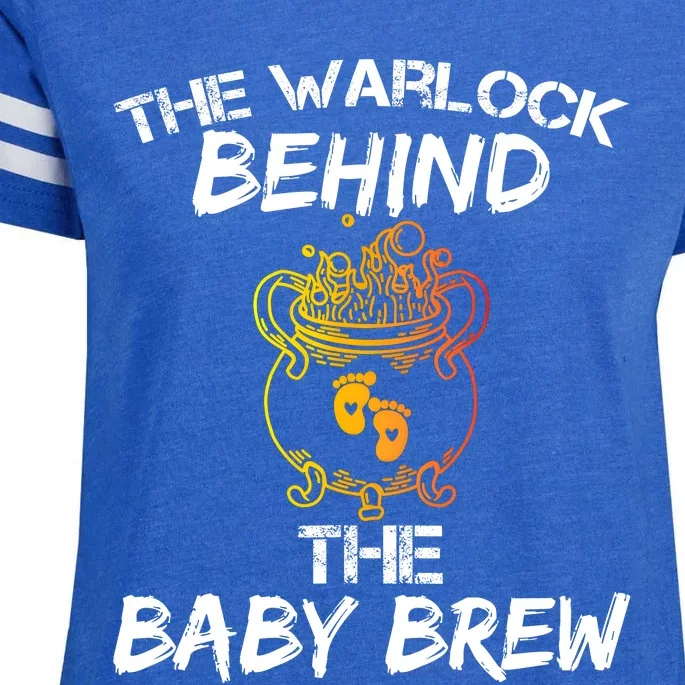 Funny New Dad Halloween The Warlock Behind The Baby Brew Enza Ladies Jersey Football T-Shirt