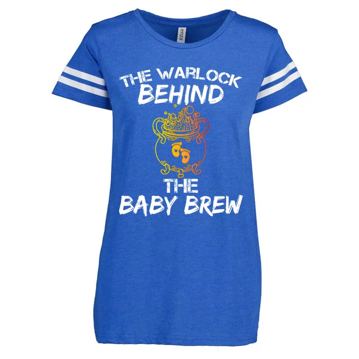 Funny New Dad Halloween The Warlock Behind The Baby Brew Enza Ladies Jersey Football T-Shirt