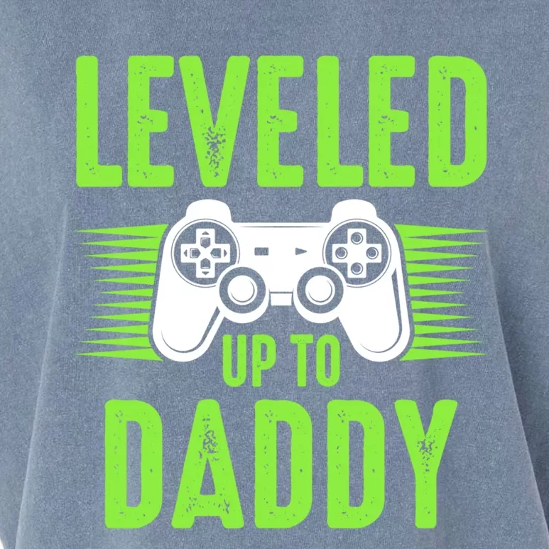 Funny New Dad Gift Video Game Leveled Up To Daddy Gift Garment-Dyed Women's Muscle Tee